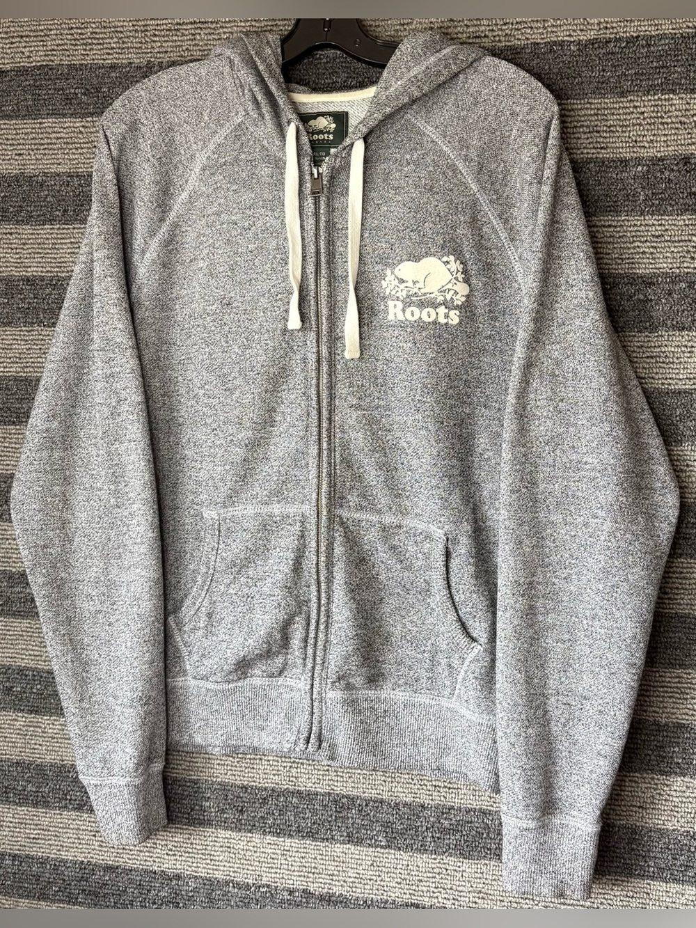 Roots Heather Grey Women’s Zip-Up Hoodie Sweatshirt XL EUC - Picture 1 of 10